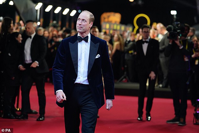 The Prince of Wales attended the 2024 Bafta Film Awards at the Royal Festival Hall in London on February 18