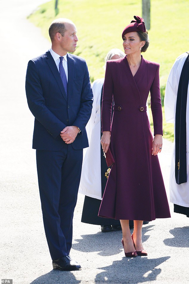 William and Kate are pictured here arriving at St. David's Cathedral in Haverfordwest, Wales, on September 8 for a service commemorating the life of the late Queen Elizabeth II