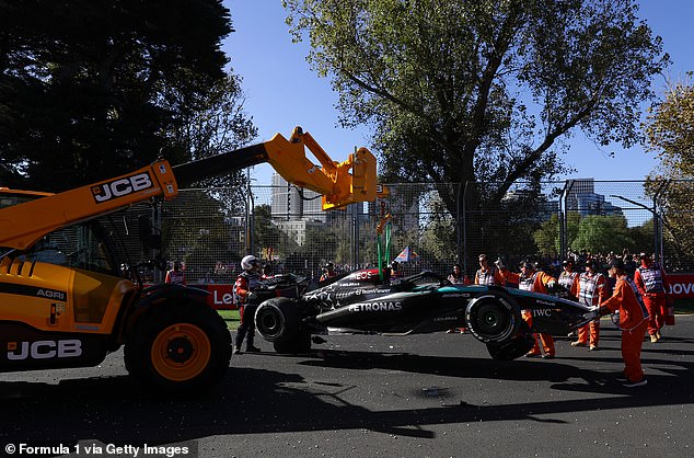 The British driver was battling Fernando Alonso for sixth place when the crash occurred