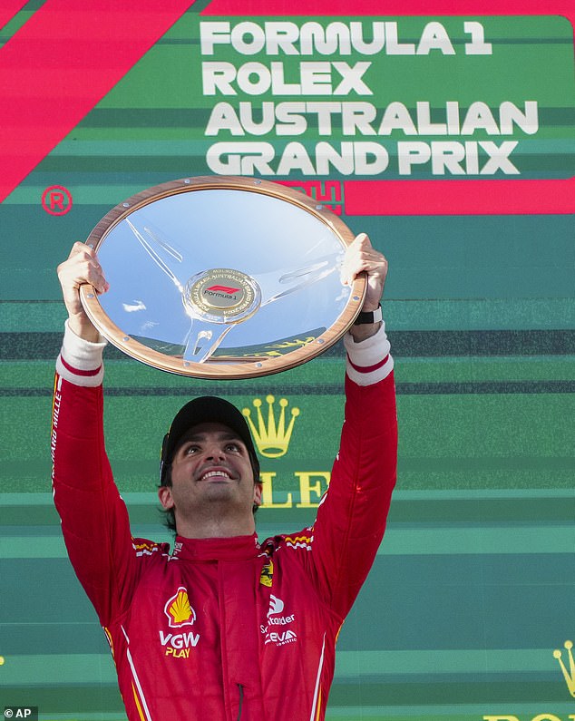 Ferrari's Carlos Sainz claimed victory in Melbourne, while Max Verstappen was forced to retire