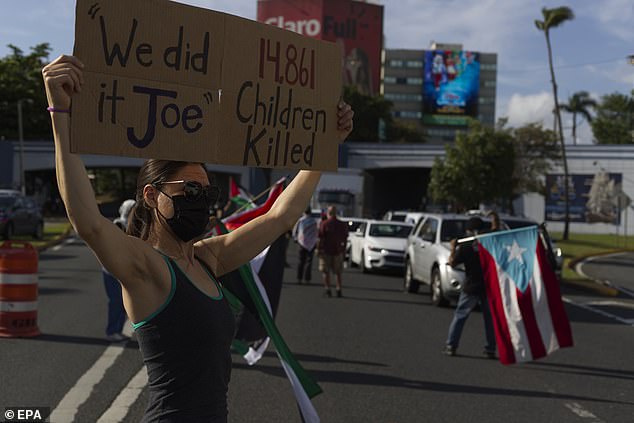 Protesters flood the streets of San Juan, Puerto Rico during VP Harris' trip to the island on Friday, March 22, 2024