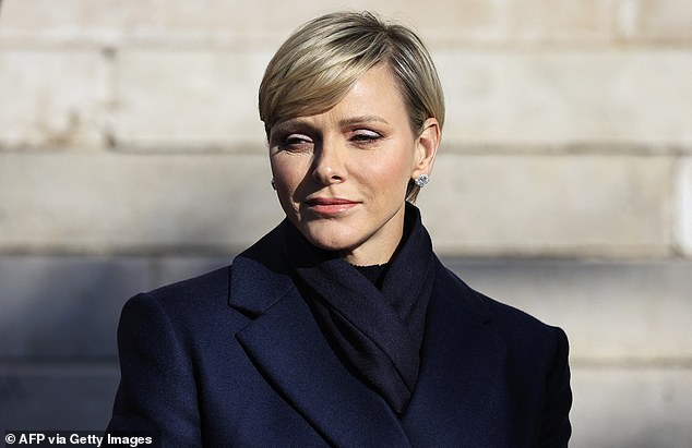 Most recently, she has sported glossy blonde locks with a dramatic side part.  Pictured in January