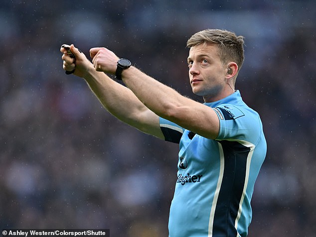 Referee Christophe Ridley opted not to punish Lewies after being told it would make it look like they had been influenced by the TV commentary.