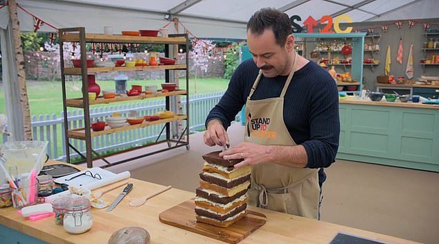 Ultimately, Danny decided he'd just have to live with the results, but luckily the cake stayed in place