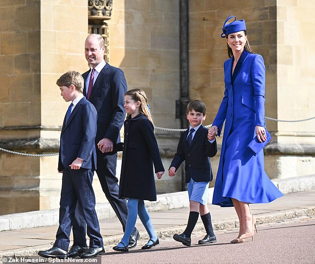 The Waleses at last year's traditional Easter service at St George's Chapel in Windsor