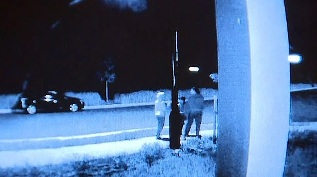 Mr Evennett's body was discovered on Friday evening with 'significant head and body injuries' by a mother and her two children (pictured on CCTV).