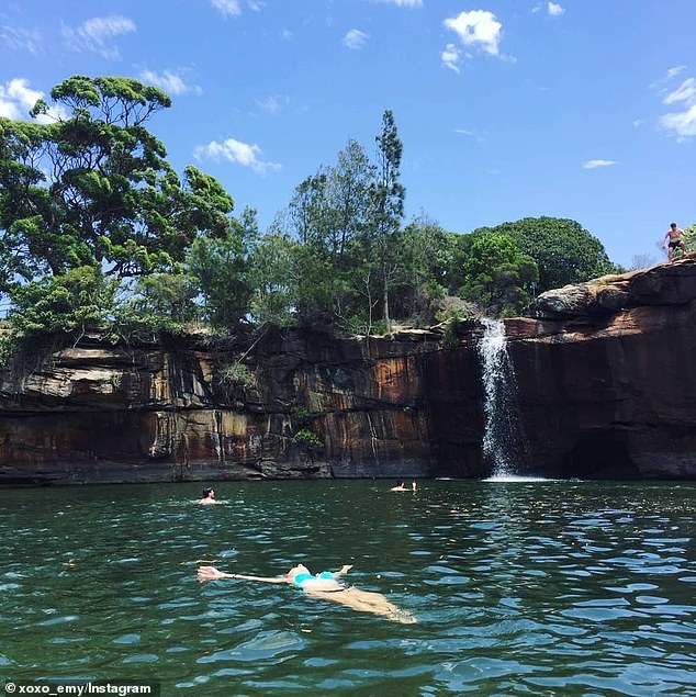 At the back of the lagoon, the water flows down a towering six-metre rock wall to the sea below, where visitors enjoy paddling in the calm sea