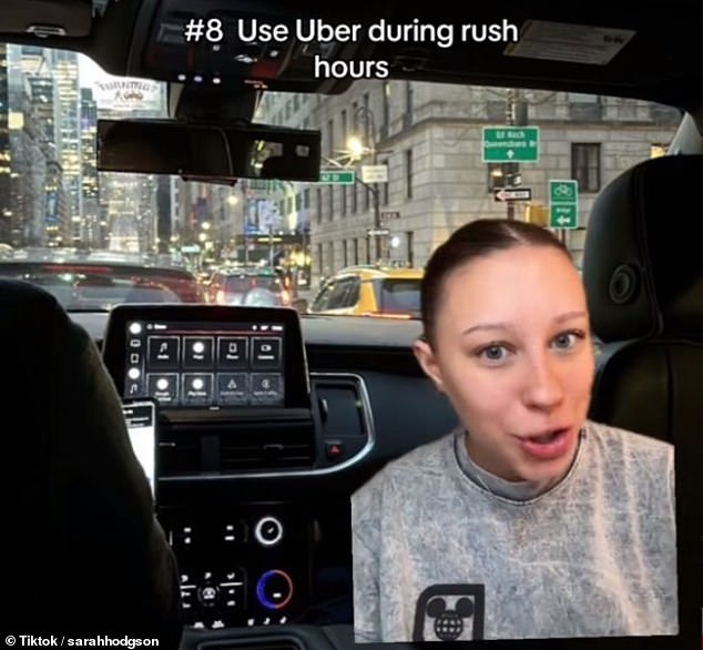 Using Uber during rush hour takes twice as long as the subway and is also much more expensive, she said