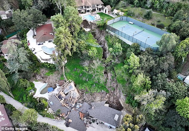 On March 13, just before 3 a.m., another landslide took over a home in Sherman Oaks, after an outdoor swimming pool dried up.