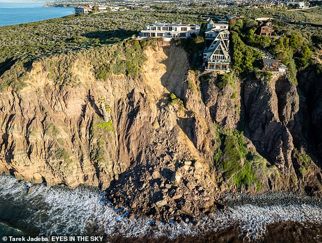 The collapse occurred in Dana Point, Orange County, and sent mud and debris sliding down the 50-meter-high gorge.  No evacuations were ordered and engineering crews assessed the structural integrity of the homes