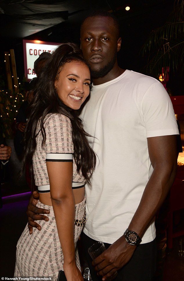 Maya, 29, and Stormzy rekindled their romance last summer and confirmed they were back together during a romantic Greek holiday in August 2023 (pictured together in 2018)