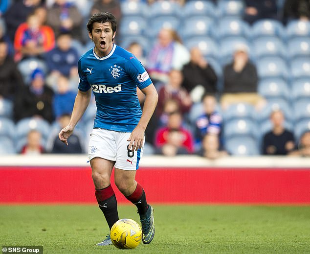 Earlier on social media on Sunday afternoon, Barton was named the worst ever player for Rangers (pictured in 2016)