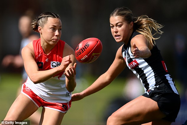 The incident occurred in December, after the Swans' AFLW season had concluded, and the club had reportedly known about it for months (Paige Sheppard is pictured playing for the Swans)