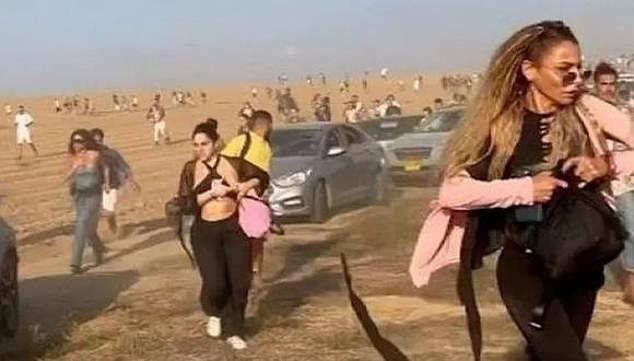 Hamas invaded the Nova Music Festival in Israel on October 7 last year (pictured), leading to the rape, torture and murder of more than 1,000 civilians