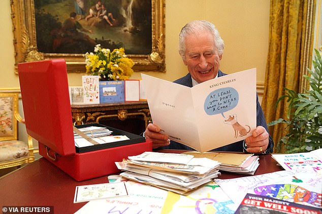 Charles imagined himself reading cards and letters sent by well-wishers after his diagnosis