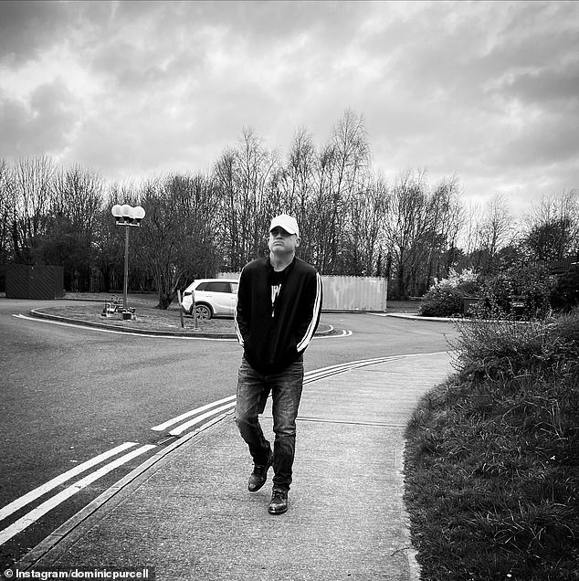 Dominic, who married Miley Cyrus' mother Tish last year, uploaded a black and white photo of himself standing outside the hospital as he visited his father