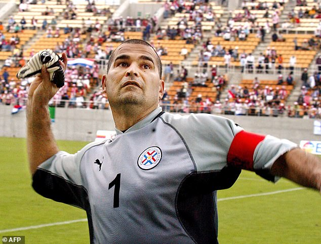 Chilavert, 58, (pictured) played 74 games for Paraguay during his international career