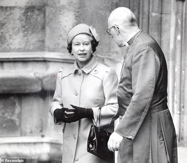 1986 - Queen Elizabeth II leaves St George's Chapel, Windsor after Easter Sunday service