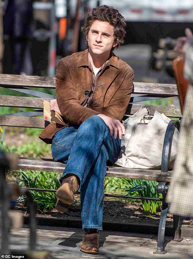 The actor is currently filming the Bob Dylan biopic A Complete Unknown and will serve as a producer on the project (pictured in New York on March 24)