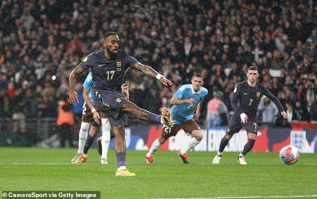 Ivan Toney converted a first-half penalty to score his first goal for his country