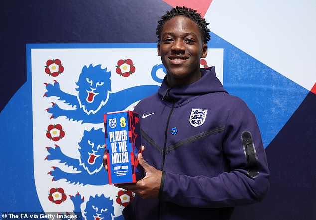 Kobbie Mainoo won Player of the Match for a brilliant performance in midfield for England