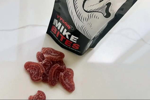 The gummies are shaped like an ear with part of it bitten off - a reference to the Holyfield fight