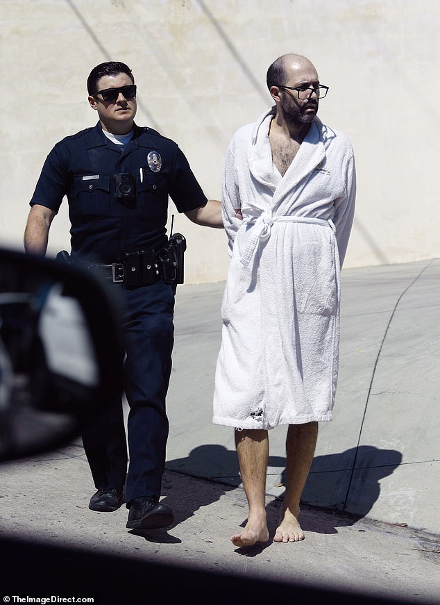 Richard, 45, who married the ex Selling Sunset star, 35, in 2019, was led away in handcuffs by officers barefoot and wearing only a bathrobe on Tuesday after the incident involving the couple's only child, Christian Georges Dumontet, two years old.