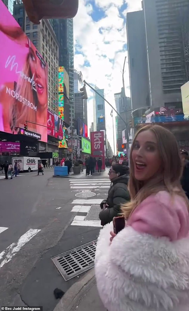 Her lucrative deals paid off as she was thrilled to see herself featured on a billboard in Times Square, New York last month in an ad for Mermade Hair.