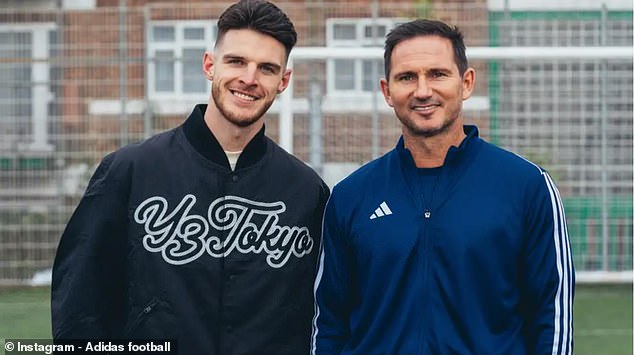 Rice was presented with Lampard's custom-made Adidas boots to mark his 50th cap for the Three Lions