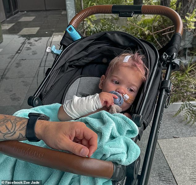 Kealii's (pictured) parents were warned that the best treatment to keep his childhood cancer-free is only available in America and he must start within 12 weeks of his operation