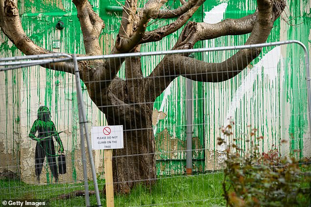 A fence was then placed in front of it to prevent spectators from getting too close