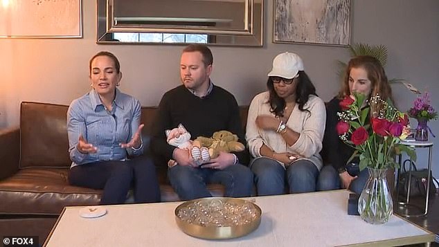 The couple had a baby years ago.  After their son James was born at rest, his ashes were kept in a teddy bear that Clayton held during his interview