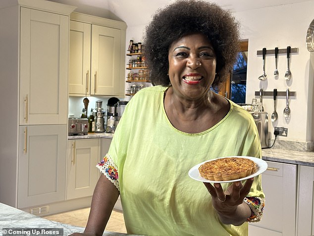 Rustie pictured with her version of Quiche Lorraine, another 80s classic. The program looked back on 80s retro food