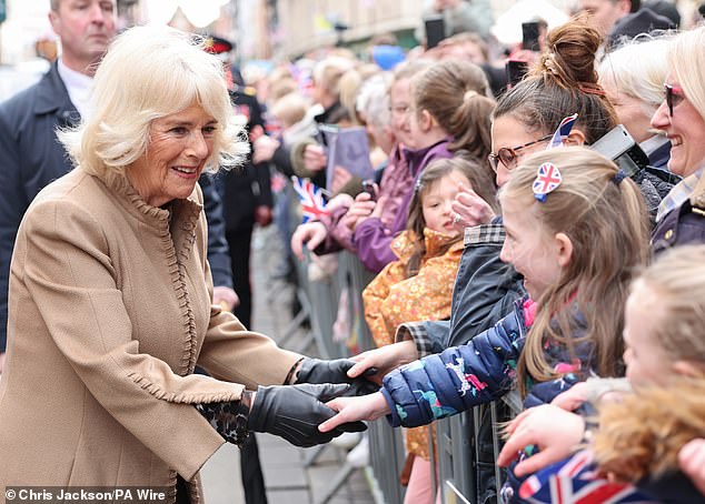 The king's meeting took place as Queen Camilla met well-wishers during a visit to Shrewsbury, Shropshire, on Wednesday.