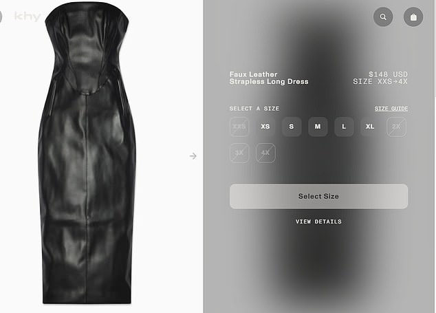 The form-fitting dress costs $148