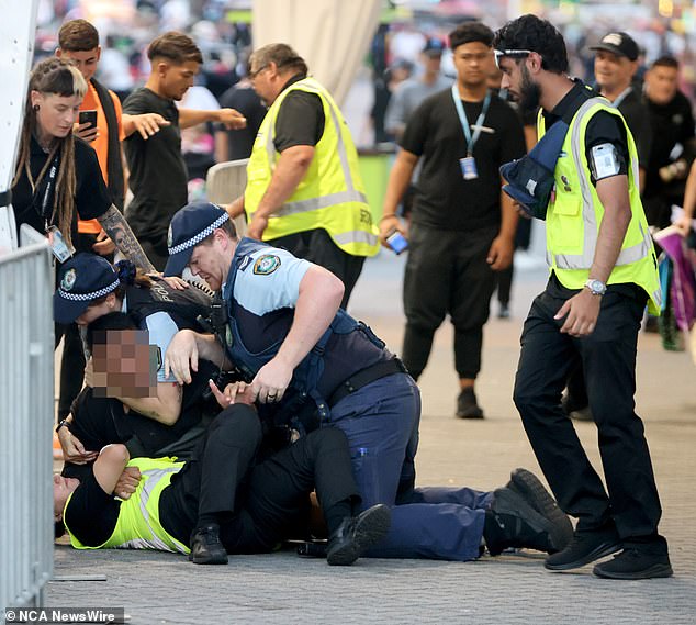 The man was arrested outside the show's gates at around 7pm on Thursday