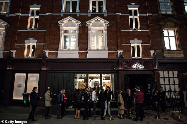 Guests line up for the launch of The Mandrake Hotel in London in September 2017