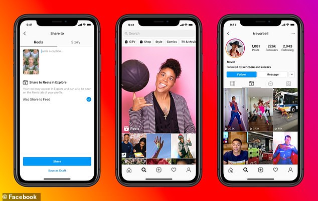 Instagram introduced its own take on short video with Reels in 2020, while Facebook followed suit the following year.  In the photo: Reels on Instagram