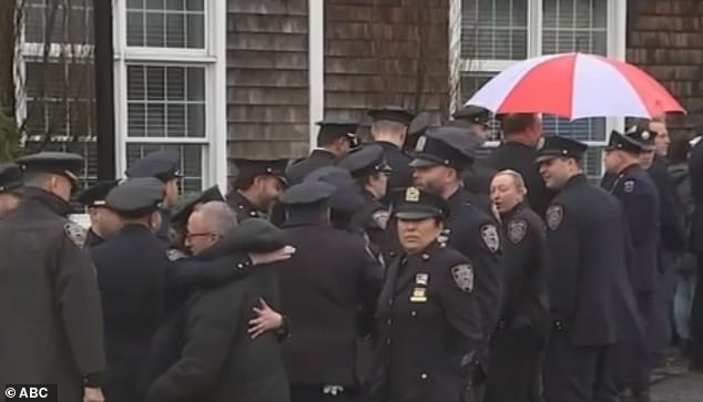 Officers gathered for Diller's second vigil in Massapequa Park on Friday