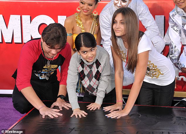 Prince, Deken and Paris Jackson attended their father's handprint ceremony at the Chinese Theater in Los Angeles in 2012