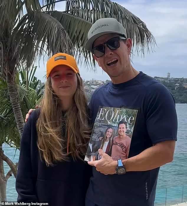 On Friday, the Fear star, 52, shared a video of himself posing with his arm wrapped around Grace - whose mother is model Rhea Dunham - as they showed off their EQluxe magazine cover