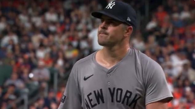 Rodon's sweat made his gray jersey even darker when he pitched at Minute Maid Park