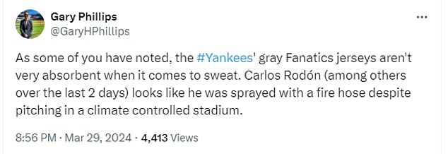 1711774031 3 Fans RIP Fanatics MLB jerseys after Yankees pitcher Carlos Rodon