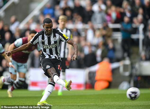 Isak was clinical from the penalty spot as he scored twice from 12 yards against West Ham