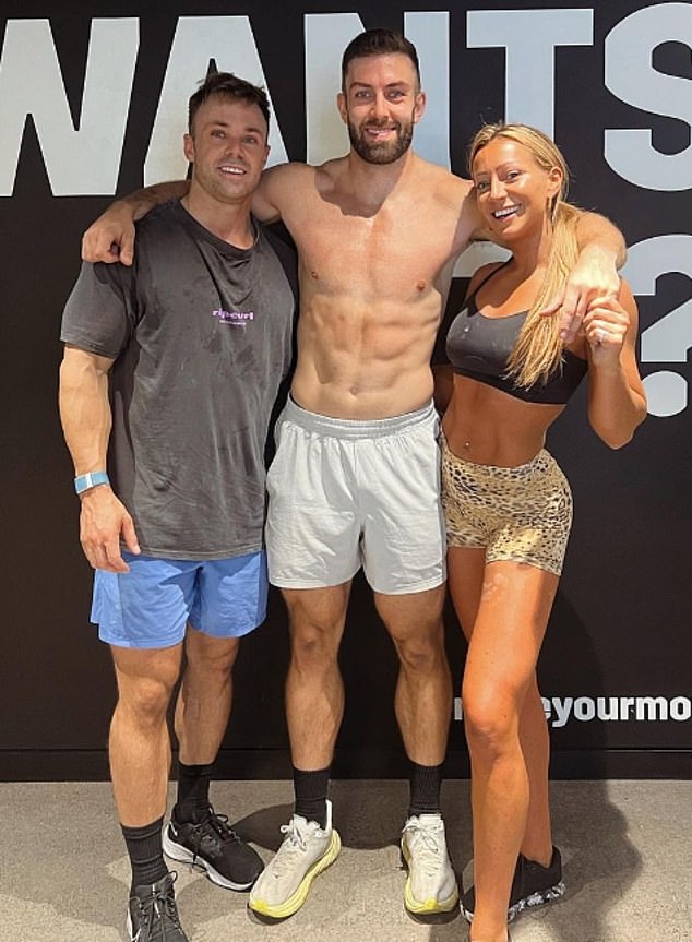 Marie-Louise's friend Ben (center) also shares a passion for fitness