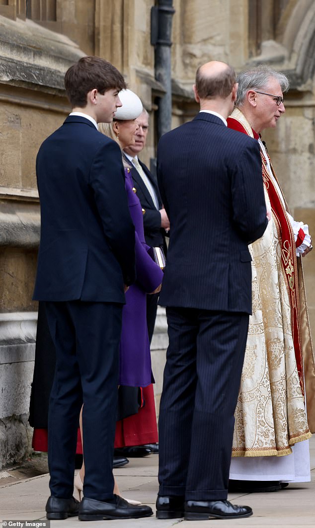 The royal was pictured standing next to his father Prince Edward, 60, who was believed to be around 6ft tall