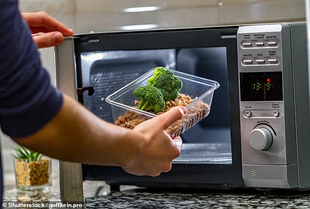 Removing the packaging from microwave meals or microwaving the packaged vegetables and instead cooking the food in glass or ceramic cookware can help reduce the risk of microplastics