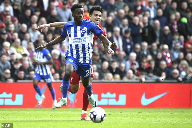 Simon Adingra was one of the biggest threats for Brighton during their brilliant first-half performance