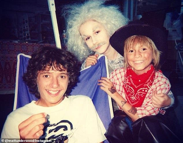 Underwood (left) is pictured on the set of the Halloween episode of Zoey 101