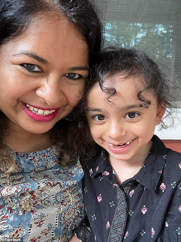 Usree Bhattacharya pictured with her daughter Kalika, 8, who suffers from Rett syndrome, a rare neurological disorder